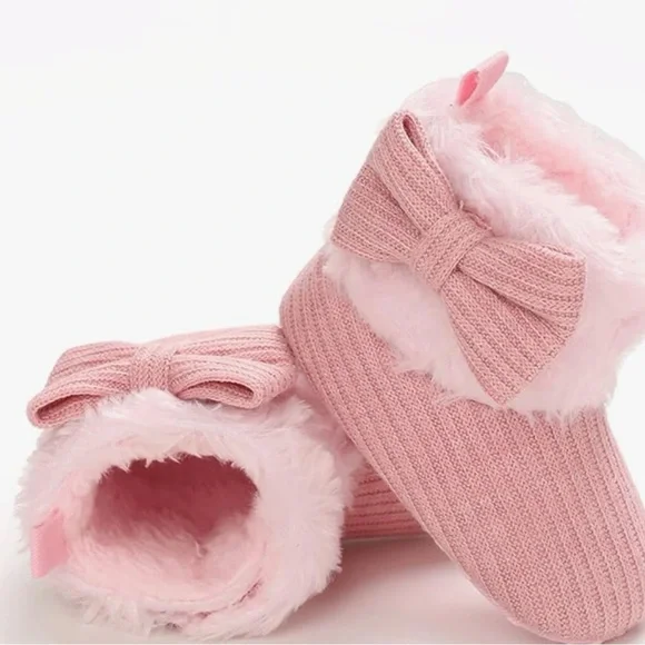 Baby Girls Fleece Booties Size 4.5 - Picture 5 of 10